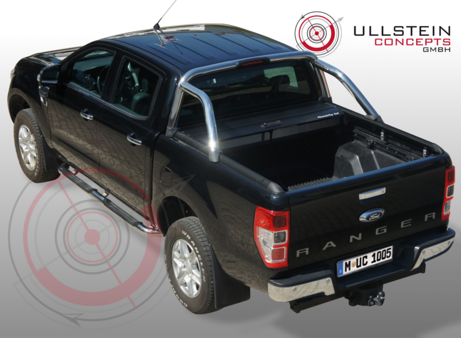 Ford Ranger Laderaumabdeckung (Alu-Rollo) Mountain Top Roll - BLACK EDITION  Doppelkabine – Limited - Ullstein Concepts GmbH