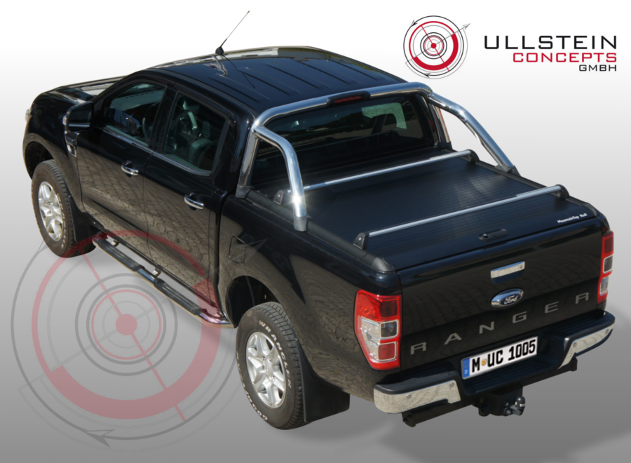Ford Ranger Laderaumabdeckung (Alu-Rollo) Mountain Top Roll - BLACK EDITION  Doppelkabine – Limited - Ullstein Concepts GmbH