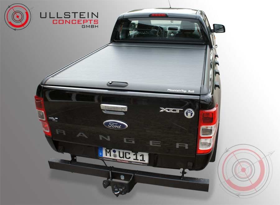 Ford Ranger Laderaumabdeckung (Alu-Rollo) Mountain-Top Roll Black (Schwarz)  - Doppelkabine XL, XLT - Ullstein Concepts GmbH
